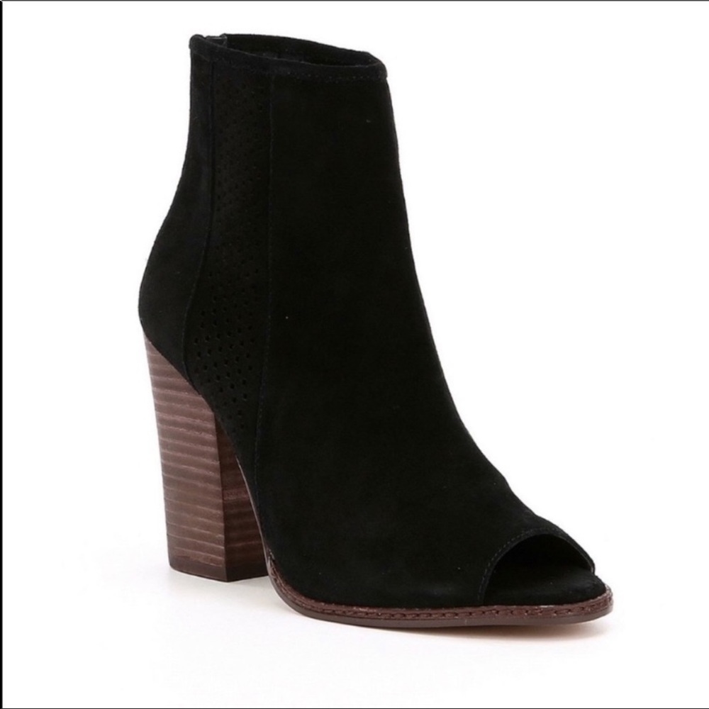Gianni Bini Schools Out Peep Toe Suede Booties - Size 9